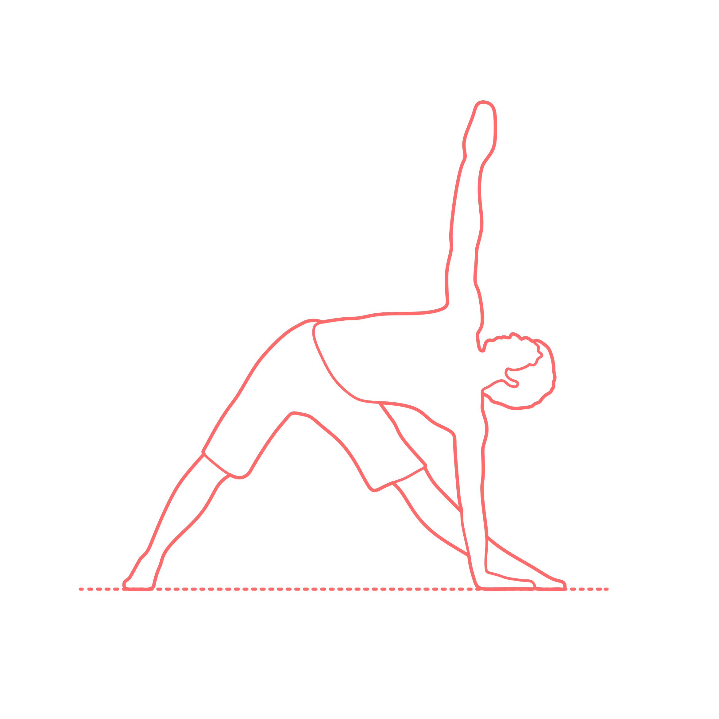 Humans Yoga Poses Triangle Pose Outline Icon Svg Set Free Vectors